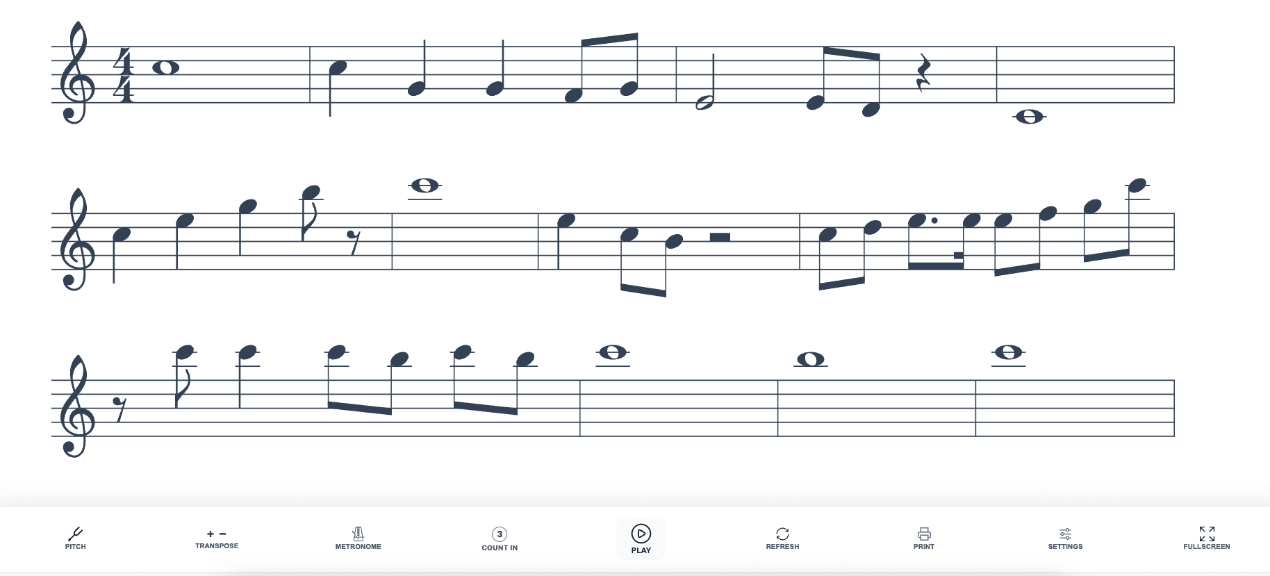 Công cụ tạo bài sight-reading với khuông nhạc và thanh điều khiển